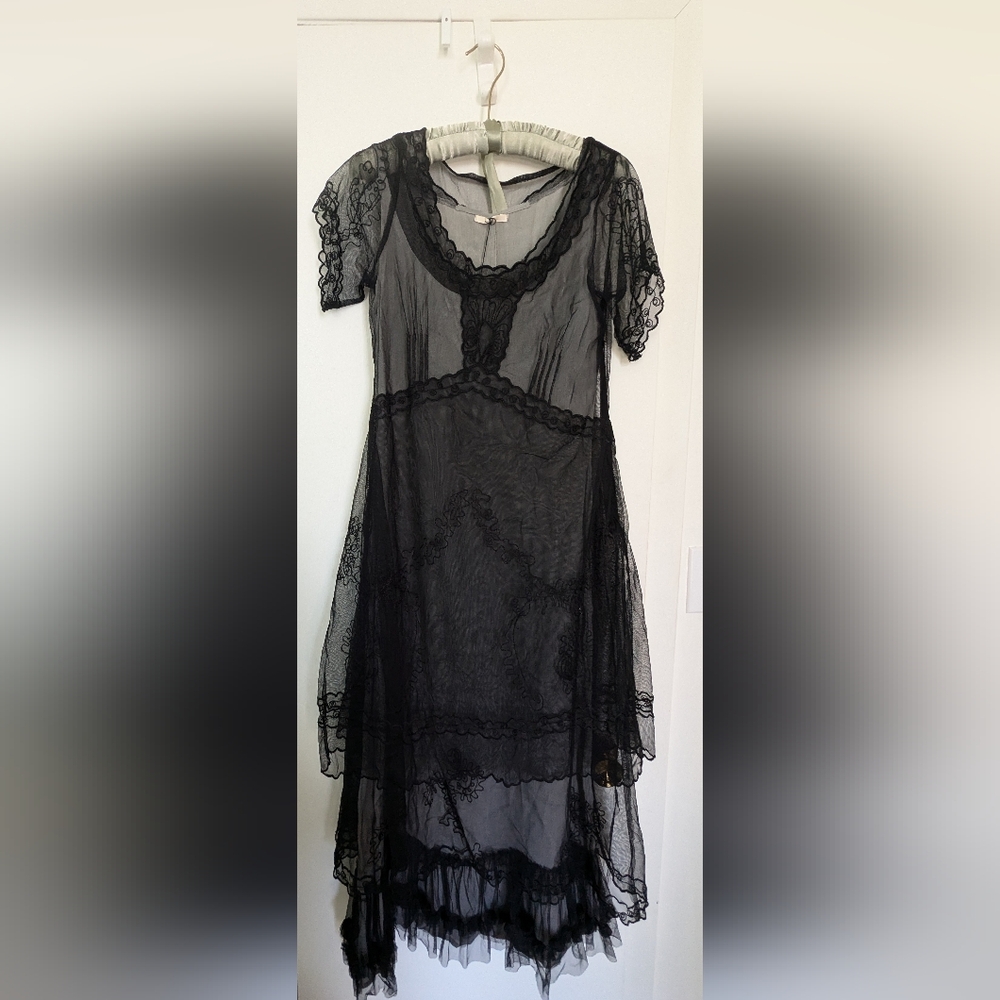 Elegant Black Lace Maxi Dress By Nataya